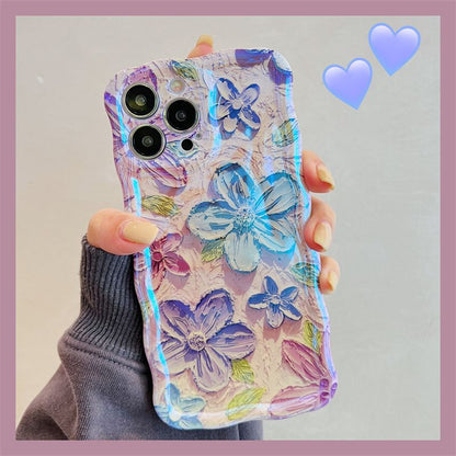 Custodia Telefono Fiori Blu