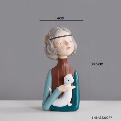 Statuetta ragazza bolle