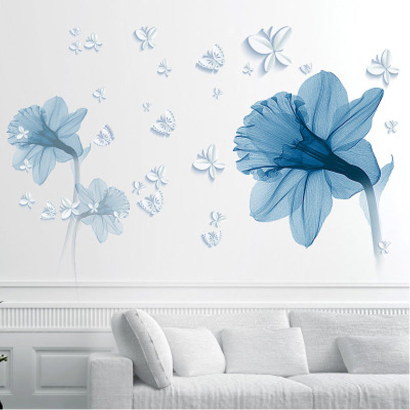 Adesivo fiori blu