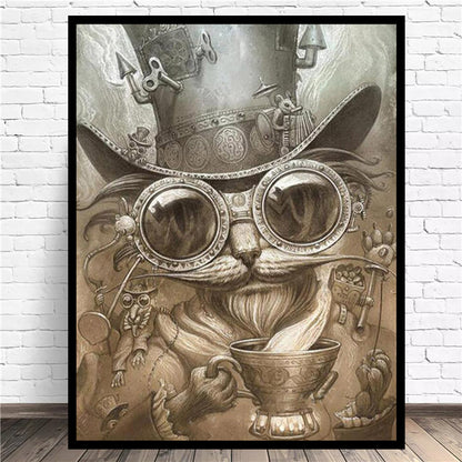Poster gatto steampunk