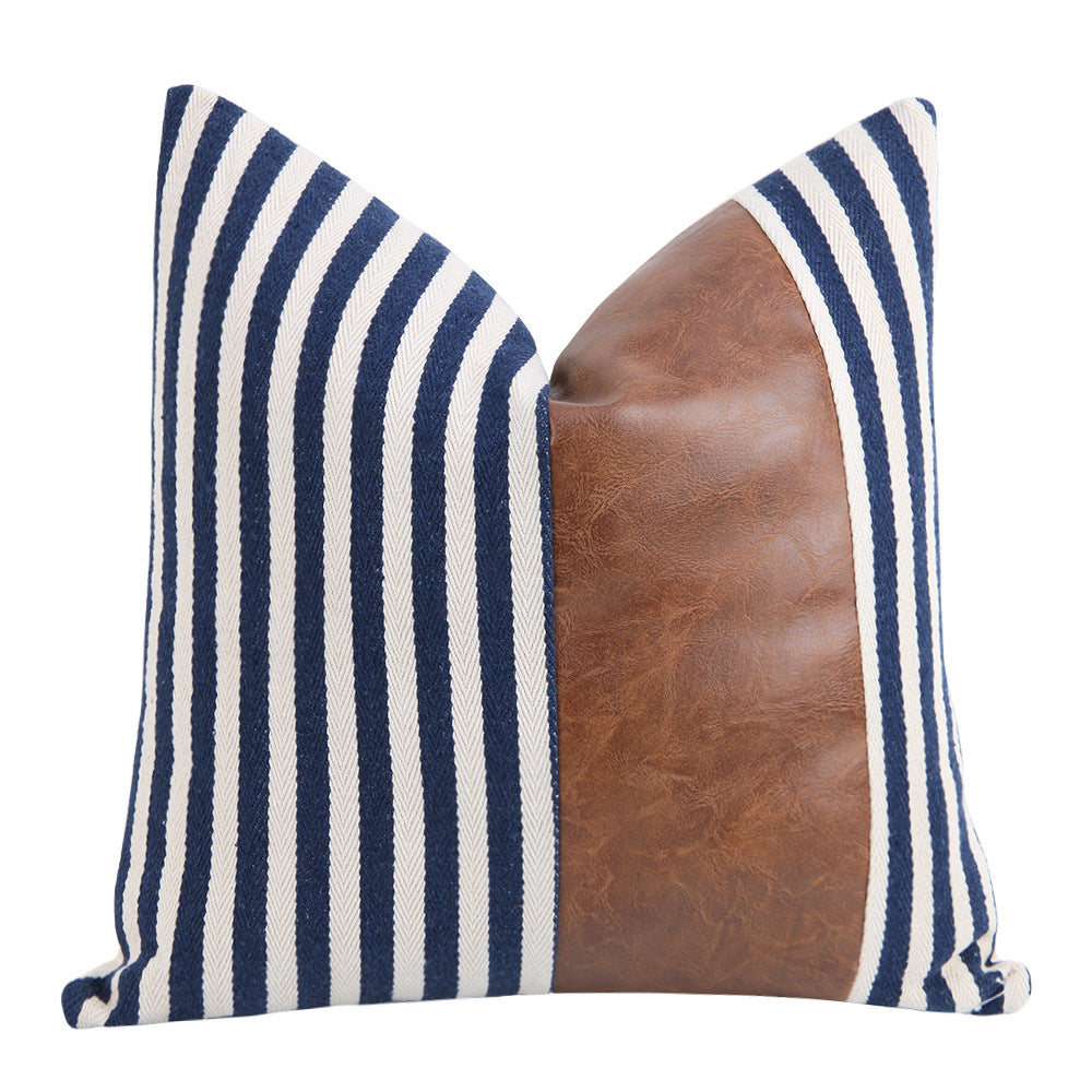 Fodera Cuscino Pelle Righe Spesse