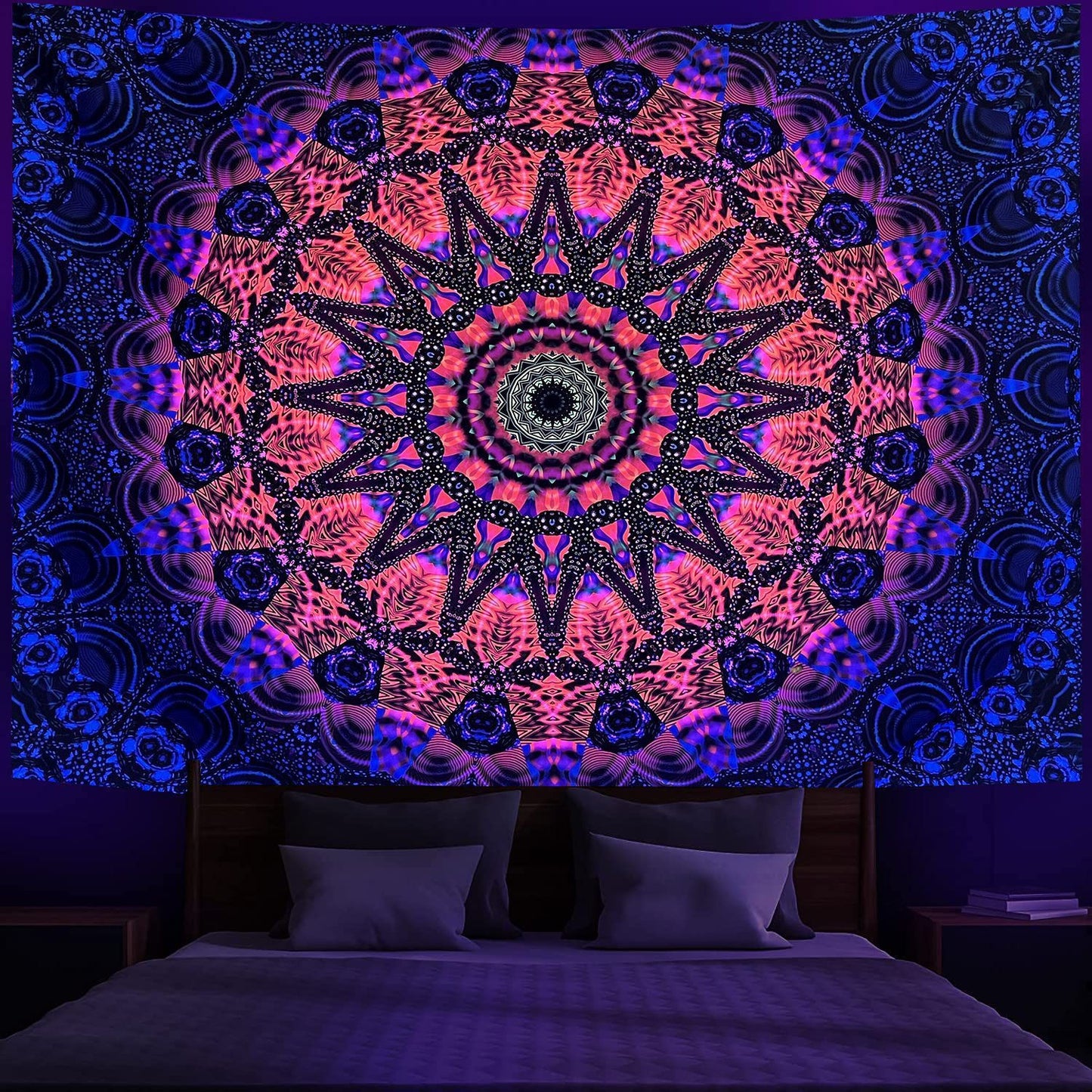 Arazzo mandala neon