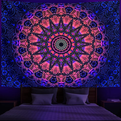 Arazzo mandala neon