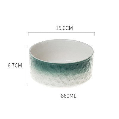 Ciotola grigio-azzurra sfumata con legno
