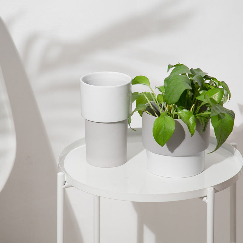 Fioriera ceramica a due livelli