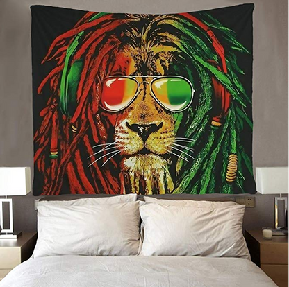 Arazzo leone hippie