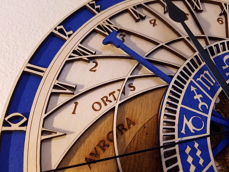 Orologio da parete Zodiaco blu dorato