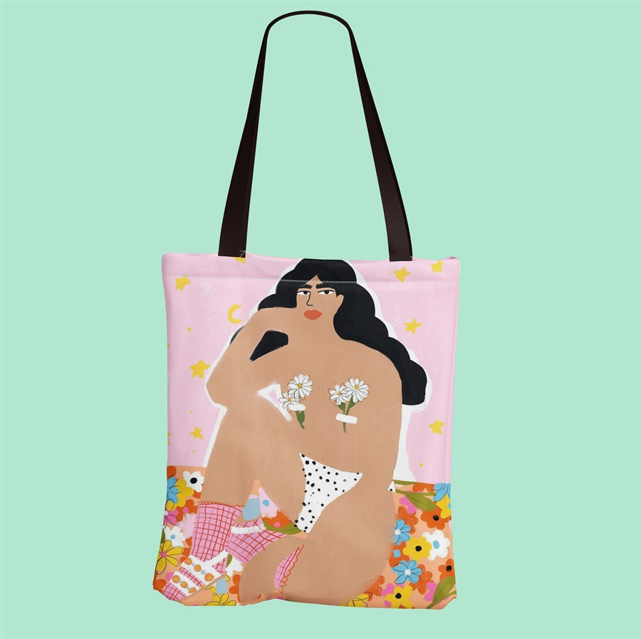 Borsa tela grande donna con leopardo