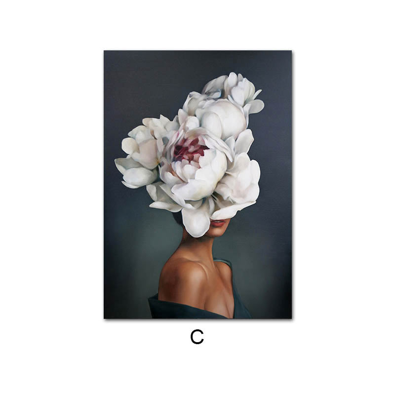 Quadro su tela Ragazza con petali