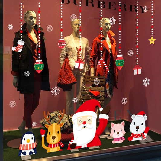 Adesivo murale Babbo Natale con decorazioni