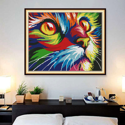 Ricamo punto croce cane arcobaleno