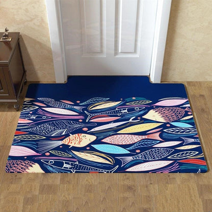 Tappeto patchwork triangoli blu giallo nero