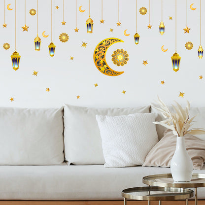 Adesivo murale Luna nuova con lanterna