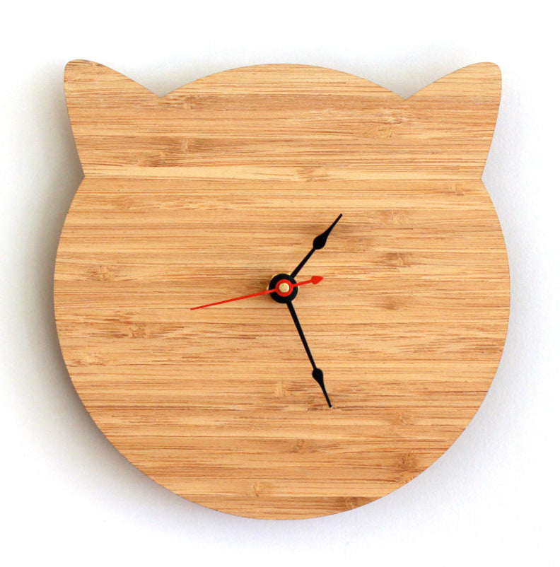 Orologio da parete Gatto sagoma bambù