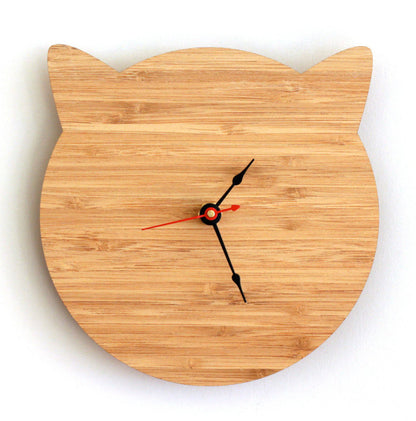 Orologio da parete Gatto sagoma bambù
