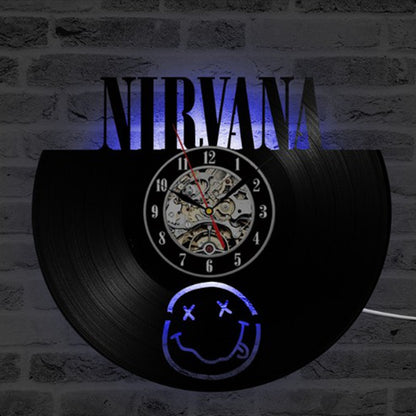 Orologio da parete Nirvana vinile neon