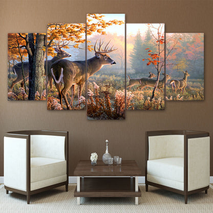 Quadro modulare cervo foresta