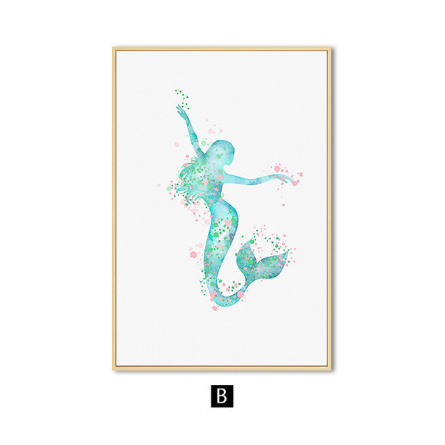 Quadro sirena blu minimale