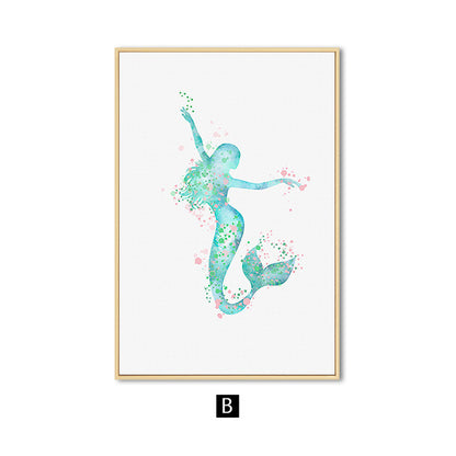 Quadro sirena blu minimale