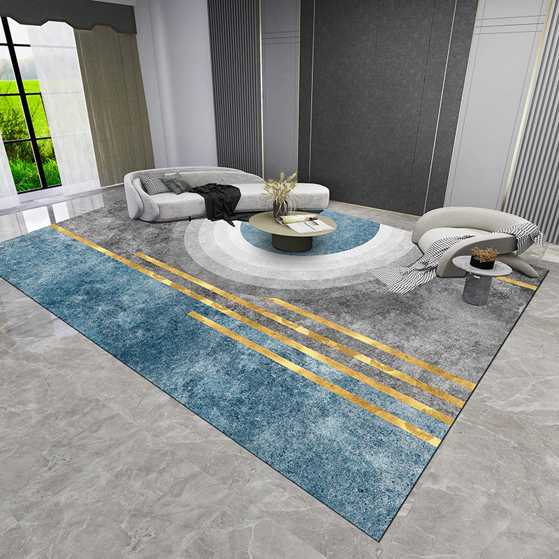 Tappeto geometrico grigio e nero con