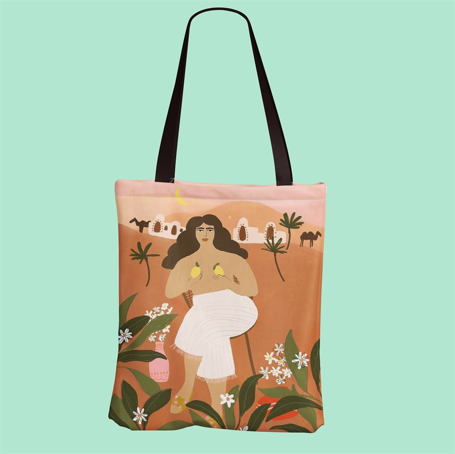 Borsa tela grande donna con leopardo