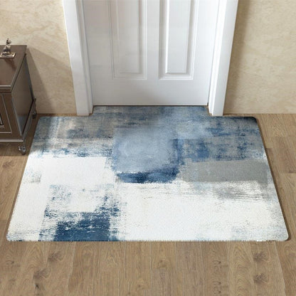 Tappeto patchwork triangoli blu giallo nero