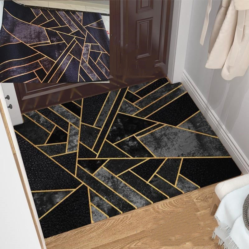 Tappeto patchwork triangoli blu giallo nero