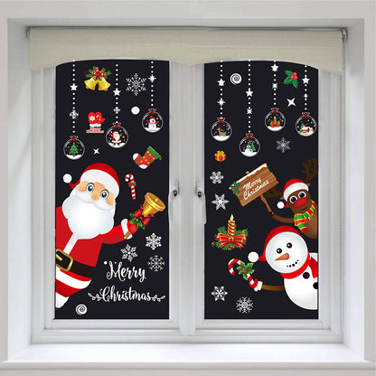 Adesivo murale Babbo Natale e renna nella vetrina