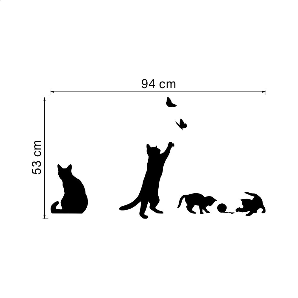 Sticker gatto farfalle