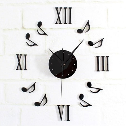 Orologio da parete nero note musicali