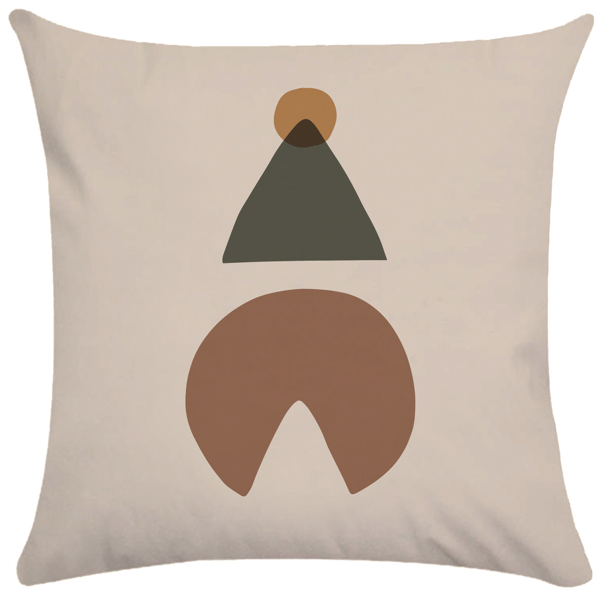 Copricuscino beige stampa motivi astratti