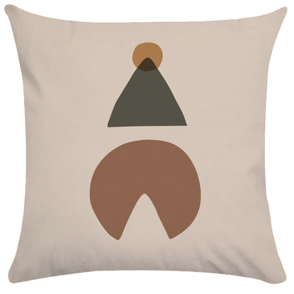 Copricuscino beige stampa motivi astratti