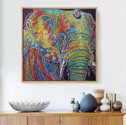 Quadro elefante con diamanti