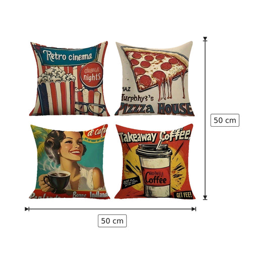 4 Fodere Cuscini pop art - 50x50 cm