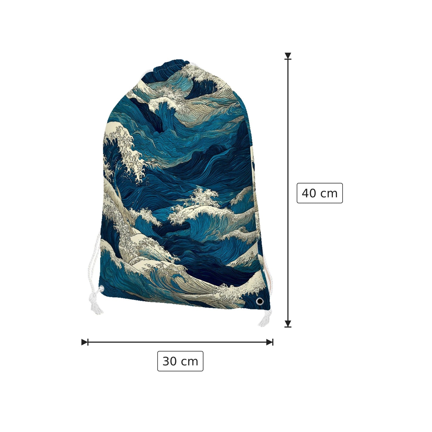 Zaino Onda Hokusai in poliestere - 30×40 cm