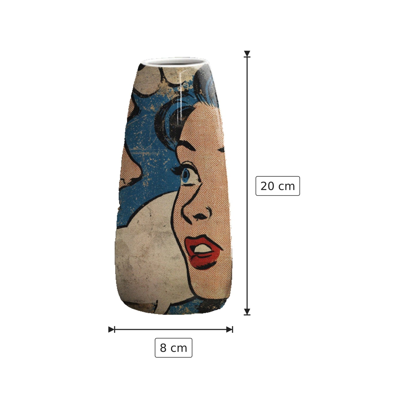 Vaso design Lichtenstein 8x20 cm