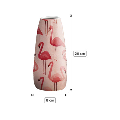 Vaso fenicotteri rosa 8x20 cm
