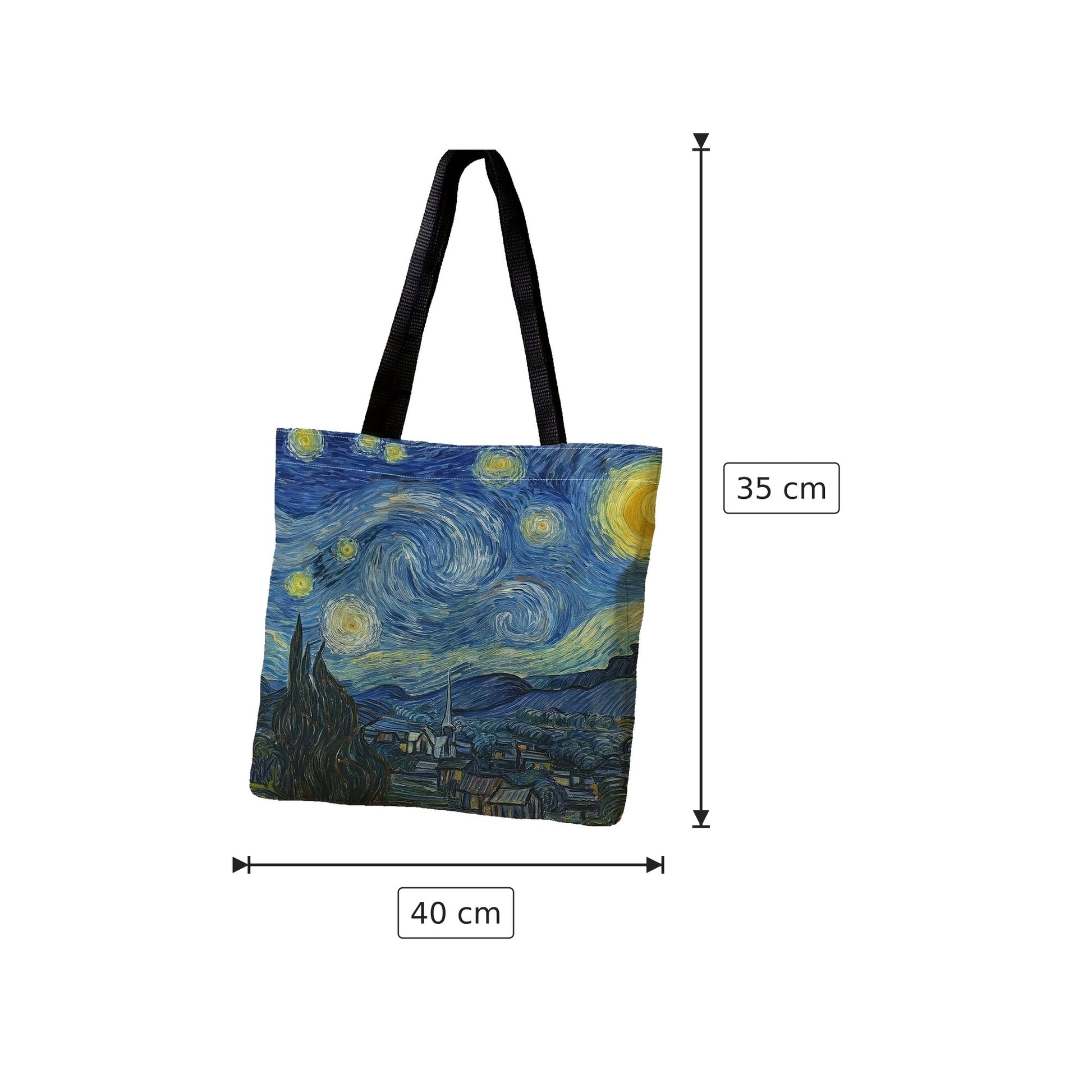 Borsa tote Notte Stellata di Van Gogh in poliestere - 40×35 cm