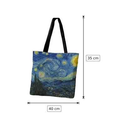 Borsa tote Notte Stellata di Van Gogh in poliestere - 40×35 cm
