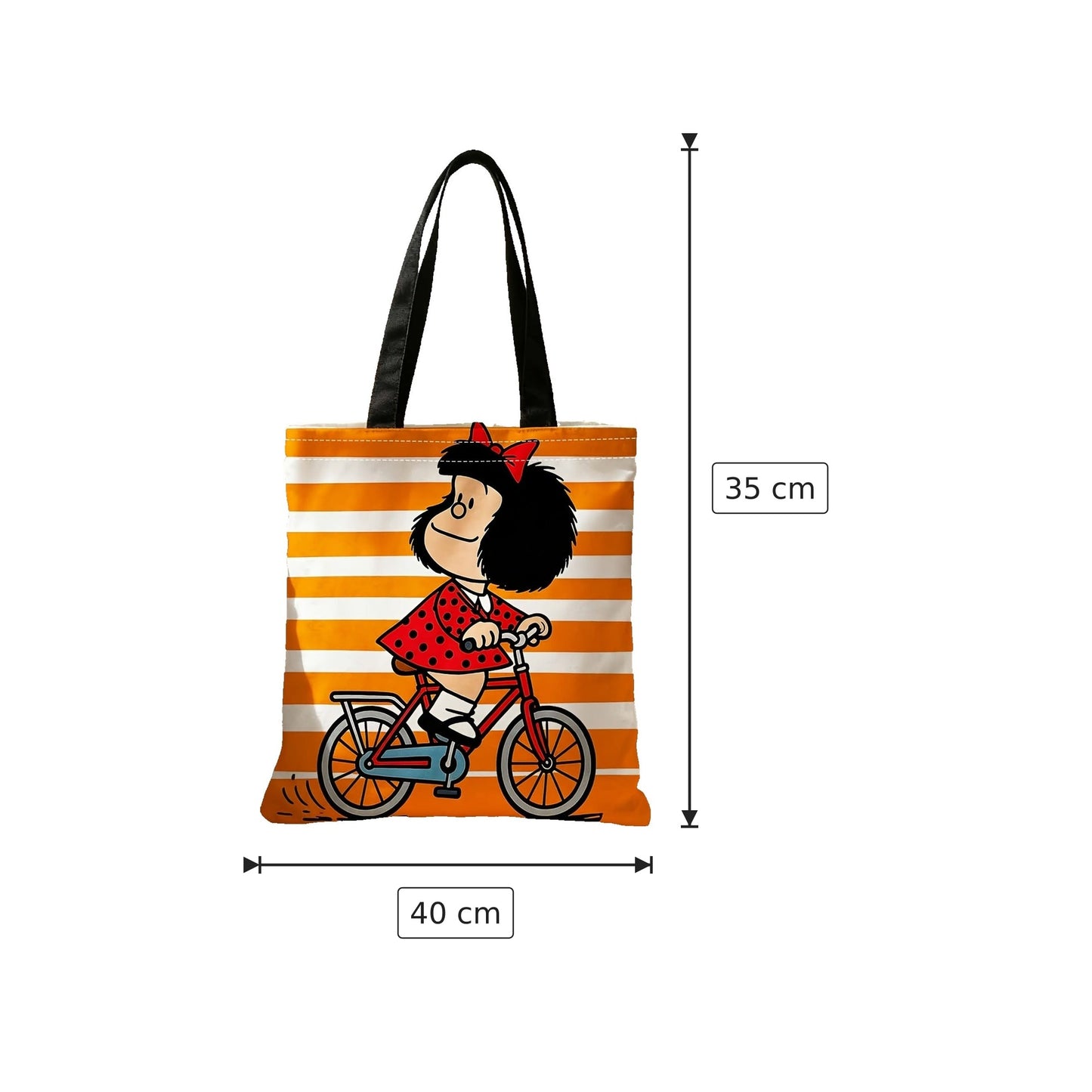 Borsa tote Mafalda in poliestere - 40×35 cm