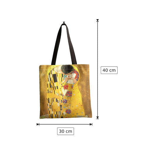 Borsa tote Il Bacio di Gustav Klimt in poliestere - 30×40 cm
