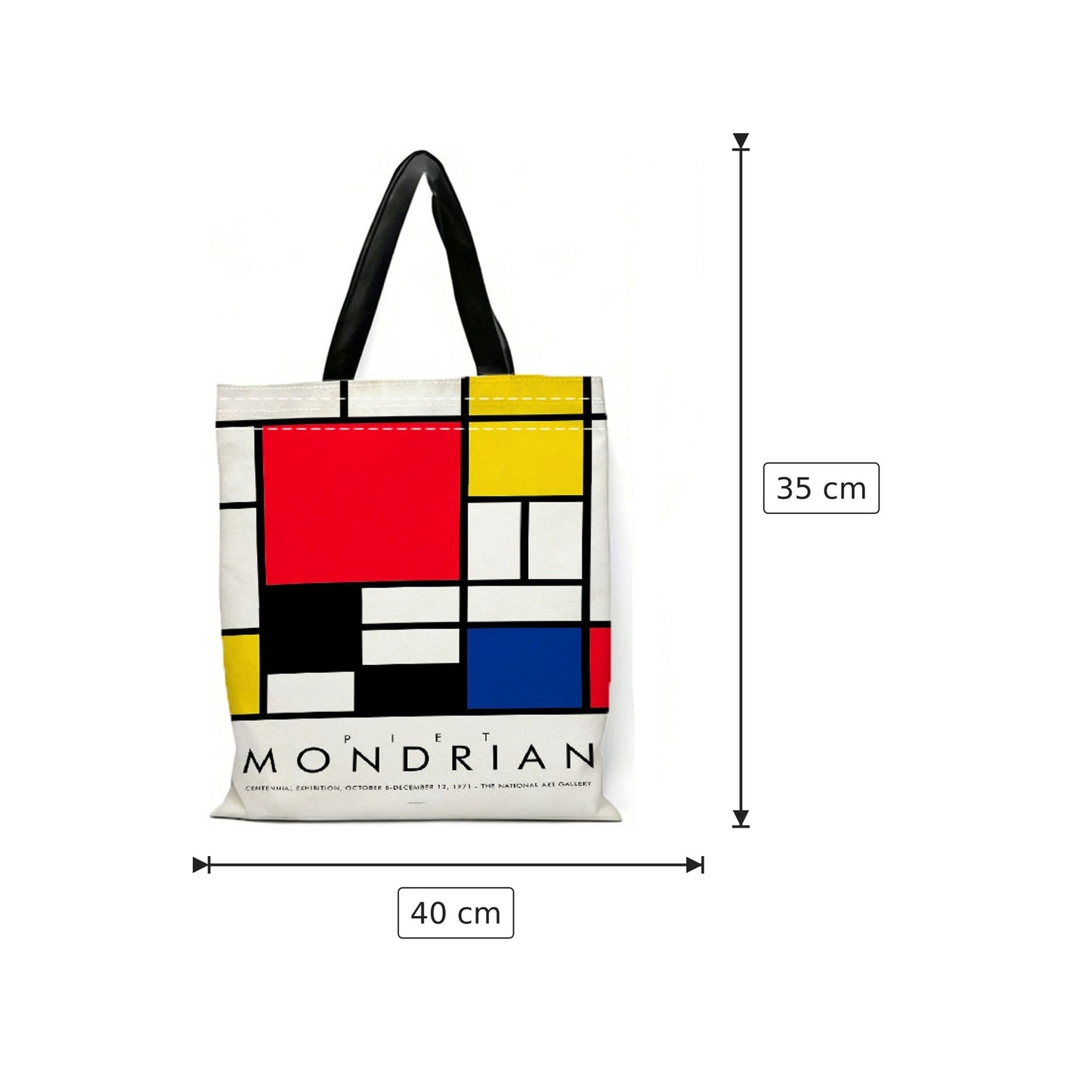 Borsa tote Piet Mondrian in poliestre - 40×35 cm