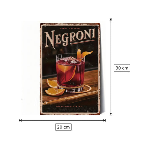 Insegna da Parete Vintage Negroni 20x30 cm