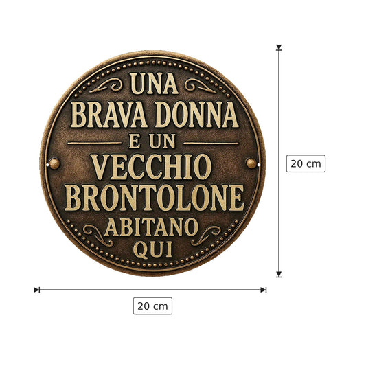 Insegna Vintage in Lingua Italiana - 20x20 cm