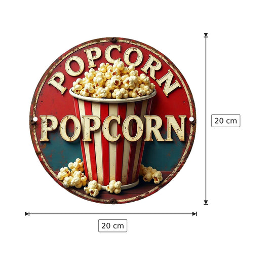 Retro Popcorn Wall Decor Sign 20x20 cm