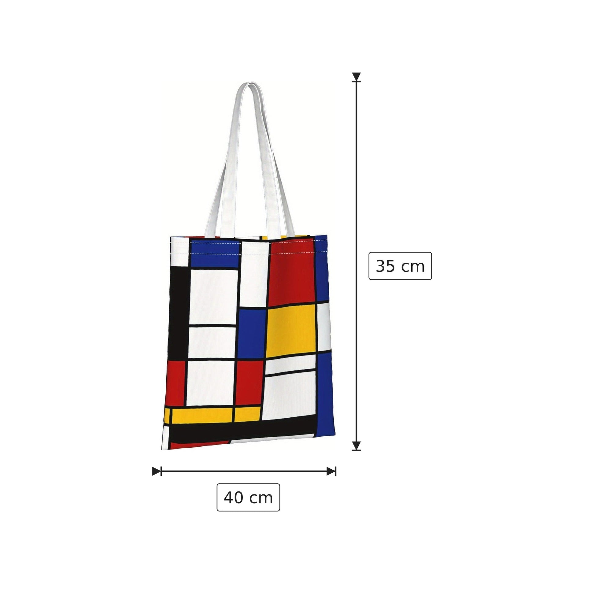 Borsa tote Piet Mondrian in tela - 40×35 cm