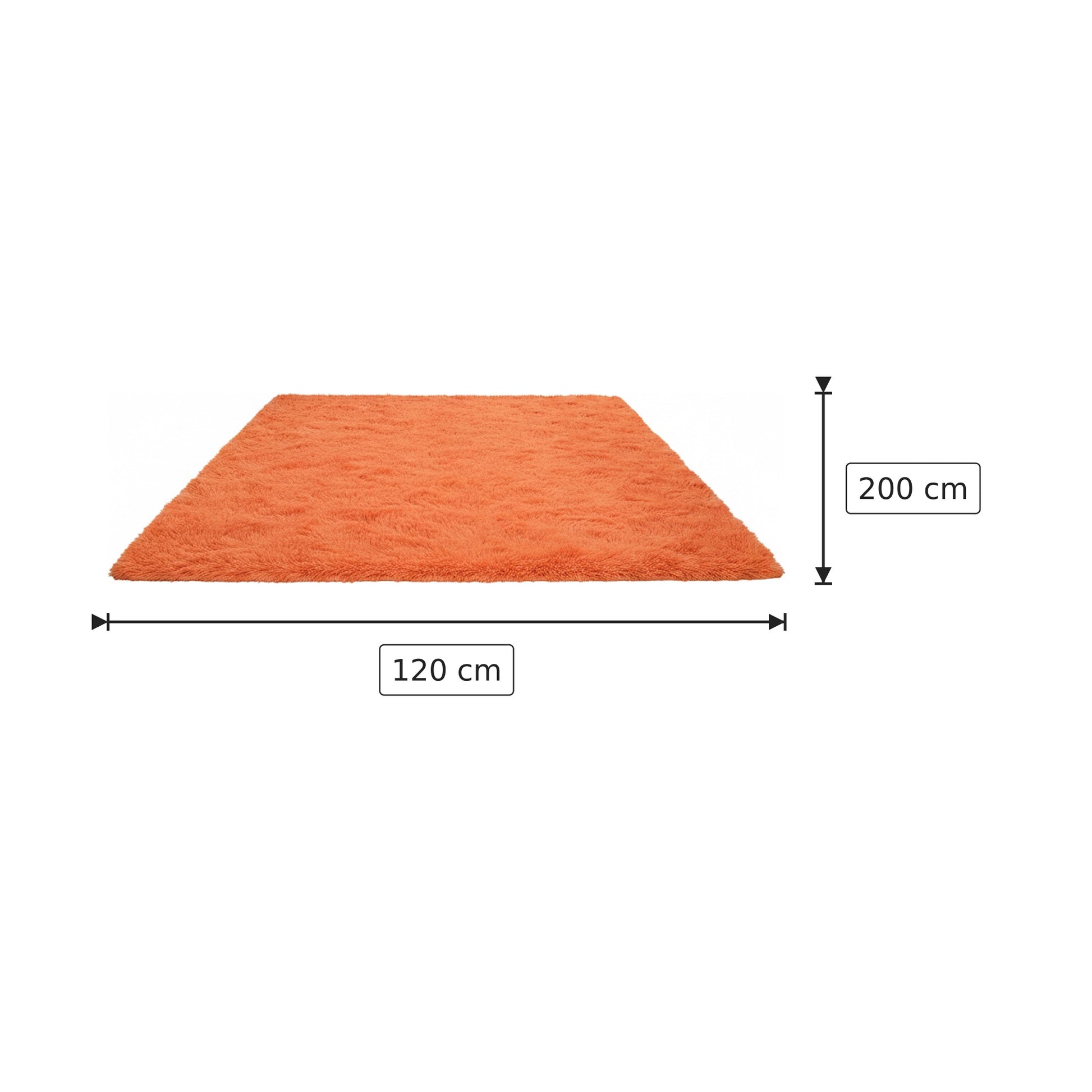 Tappeto Lungo di Peluche Arancione - 120x200 cm - 150x200 cm - 200x240 cm - 200x260 cm - 200x300 cm