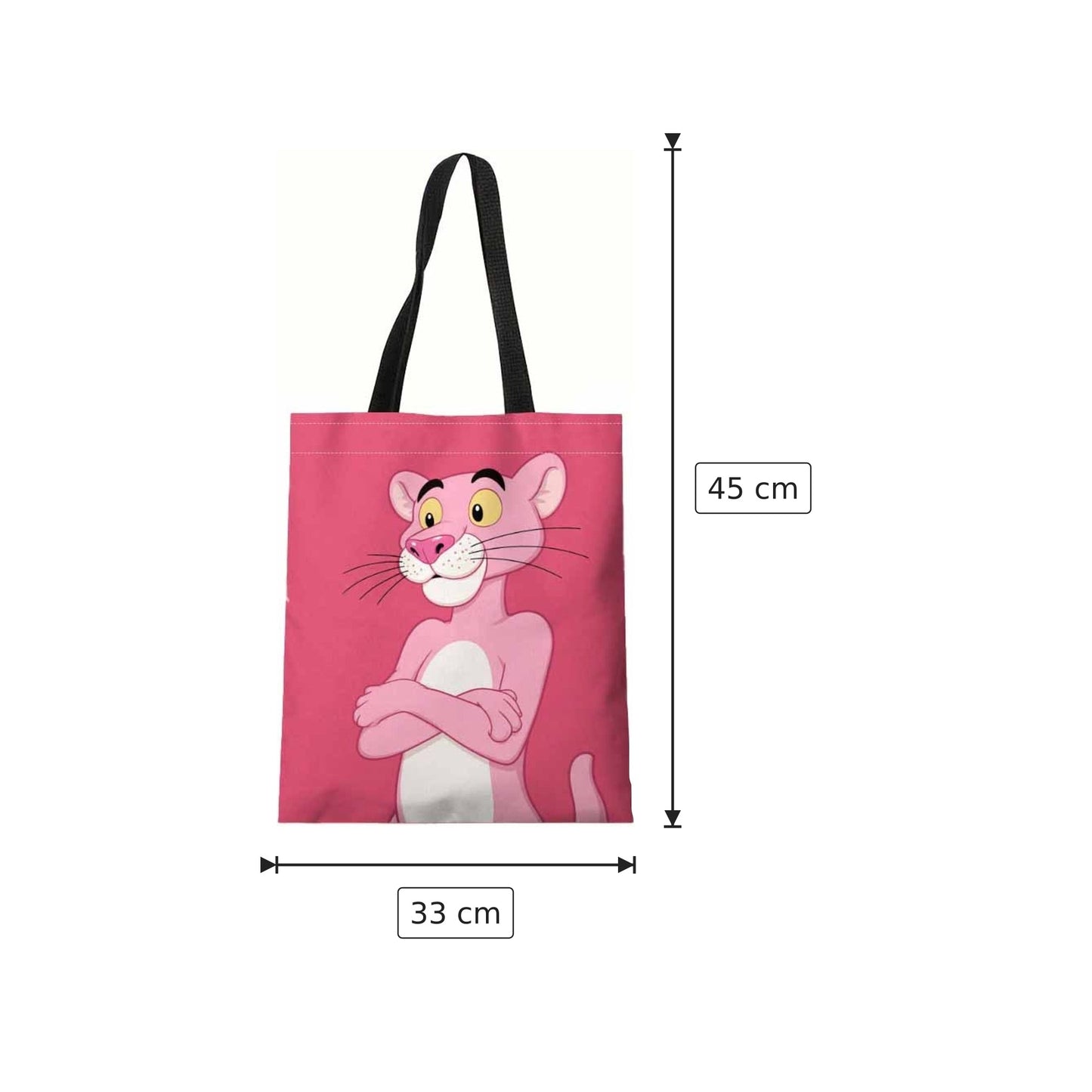 Borsa tote Pantera Rosa in poliestere - 33×45 cm