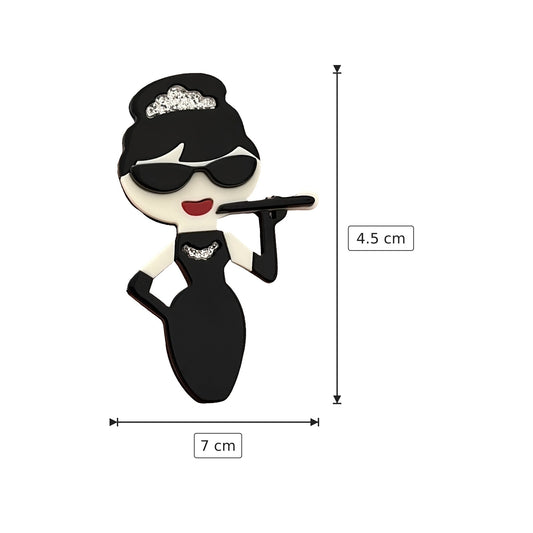 Spilla Audrey Hepburn 7x4,5 cm