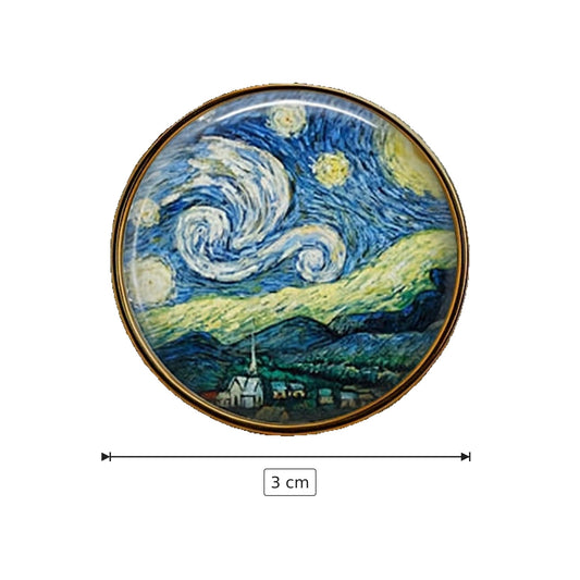Spilla Notte Stellata Van Gogh Ø3 cm